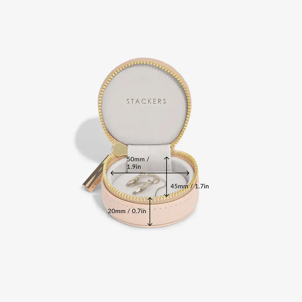 Oyster Travel Jewellery Box - Blush Pink & Gold - Image 6