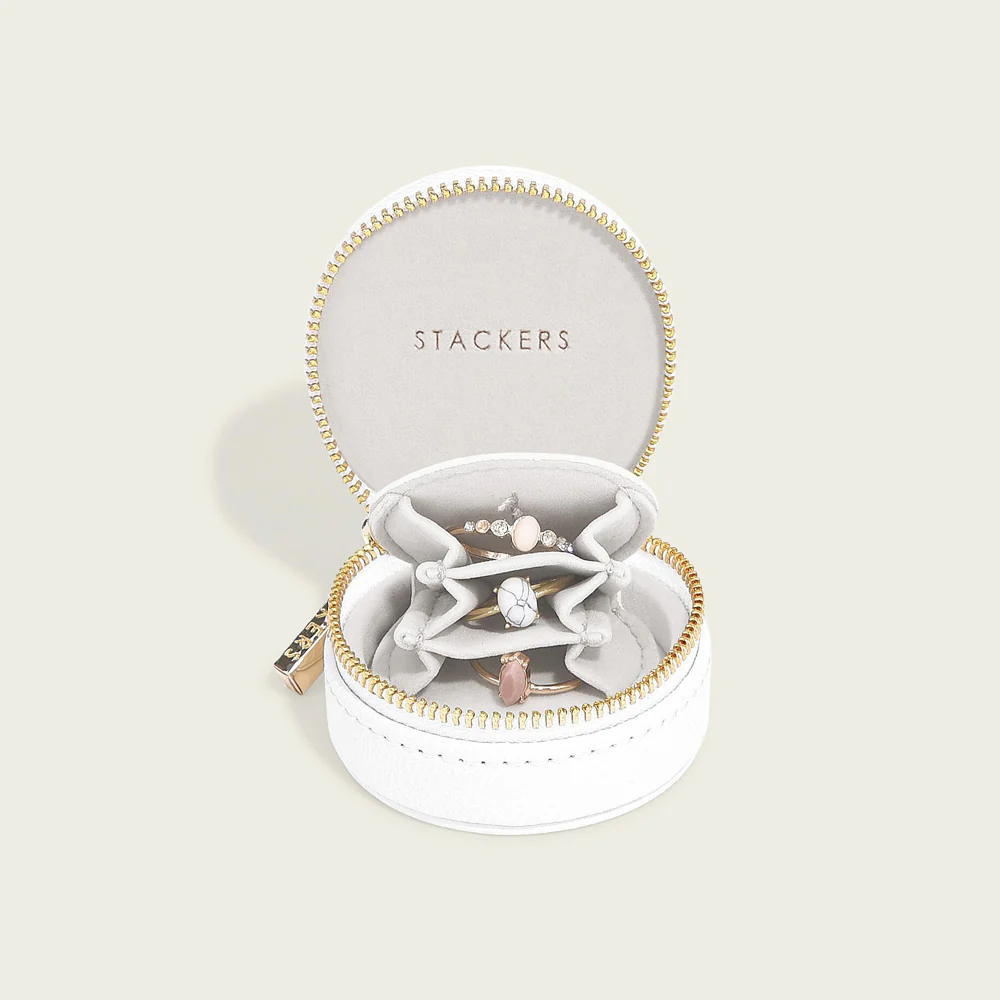 Oyster Travel Jewellery Box - Pebble White - Image 4
