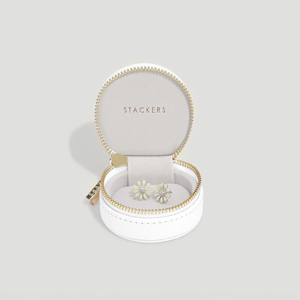 Oyster Travel Jewellery Box - Pebble White - Image 5