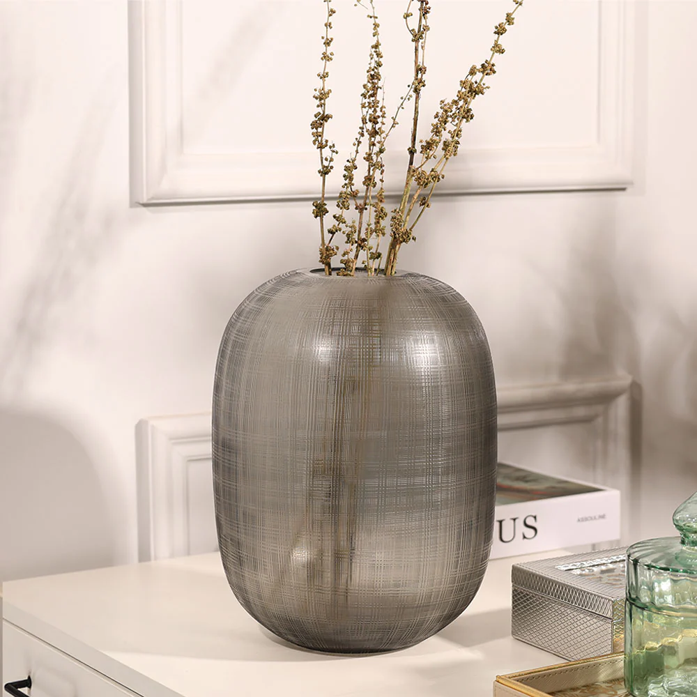 Omnia Glass Vase Medium - Smoke Grey - Image 2