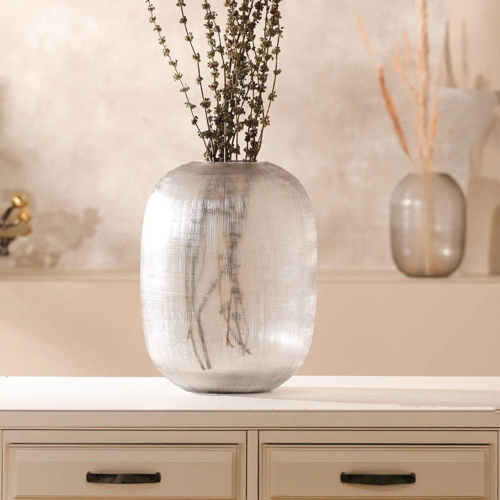 Omnia Glass Vase Medium - Smoke Grey - Image 3