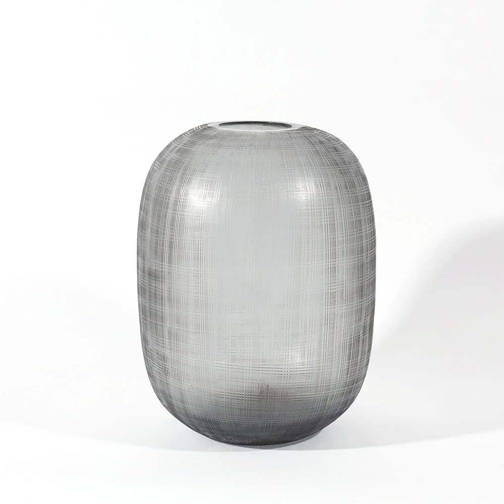 Omnia Glass Vase Medium - Smoke Grey - Image 5