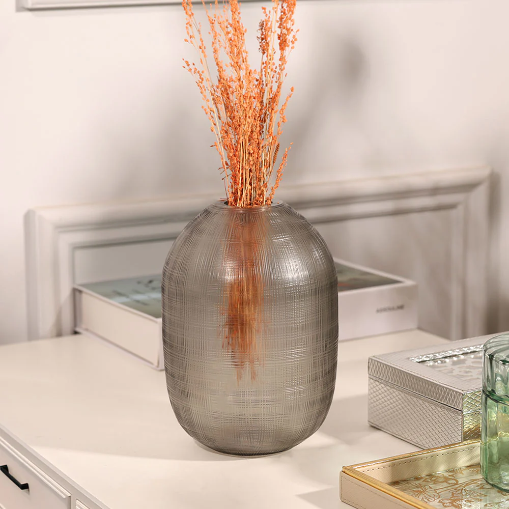 Omnia Glass Vase Small - Smoke Grey - Image 3