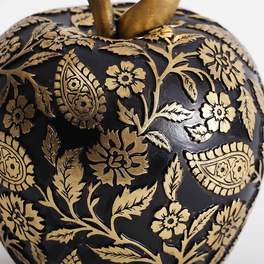Paisley Apple Decorative Accent - Black Gold - Image 6