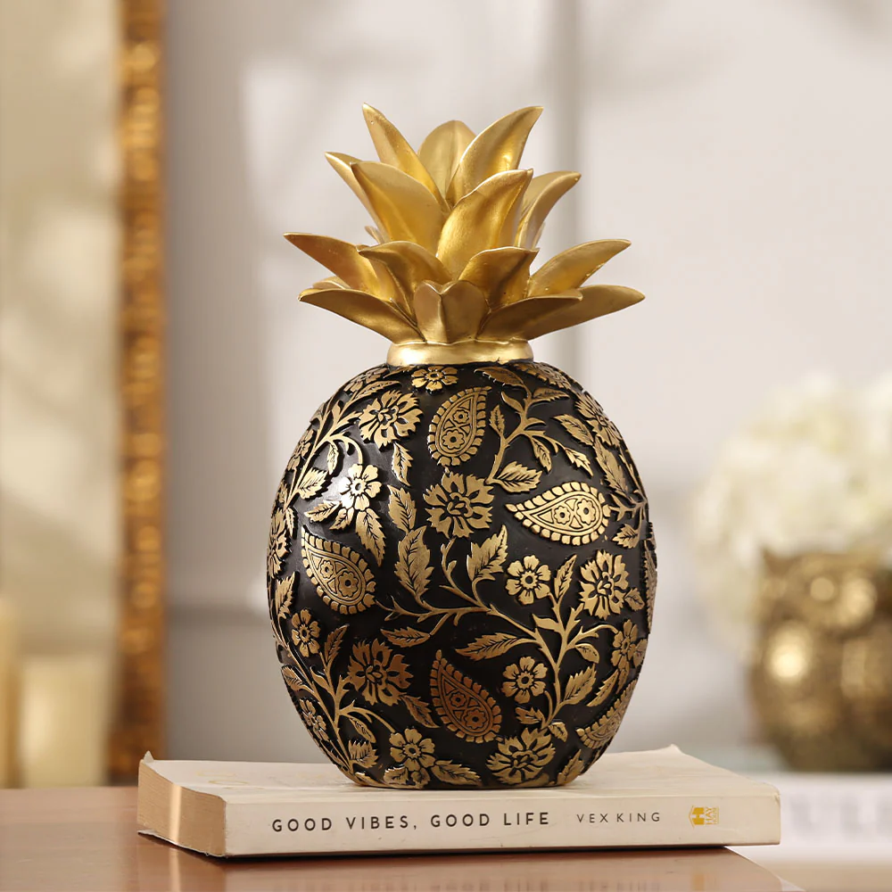 Paisley Pineapple Decorative Accent - Black Gold - Image 7