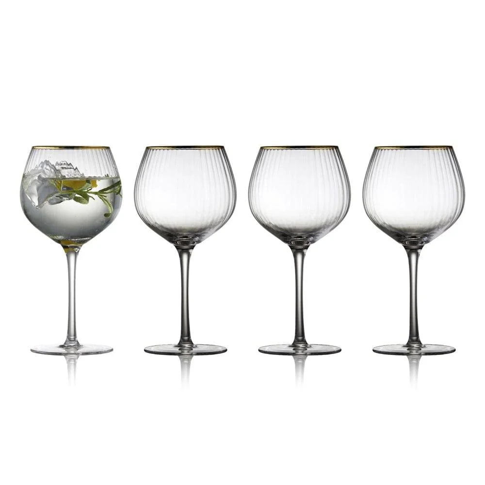 Palermo Gold Rounded Gin & Tonic Glasses 650ml, Set of 4 - Image 3