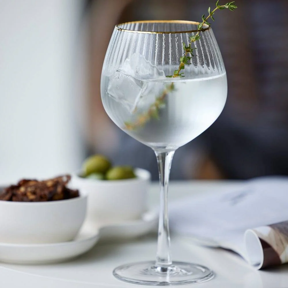 Palermo Gold Rounded Gin & Tonic Glasses 650ml, Set of 4 - Image 5