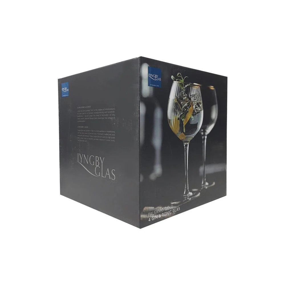 Palermo Gold Rounded Gin & Tonic Glasses 650ml, Set of 4 - Image 9