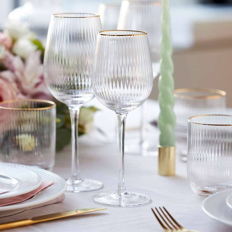 Palermo Gold White Wine Glasses 300ml, Set of 4 - Image 5