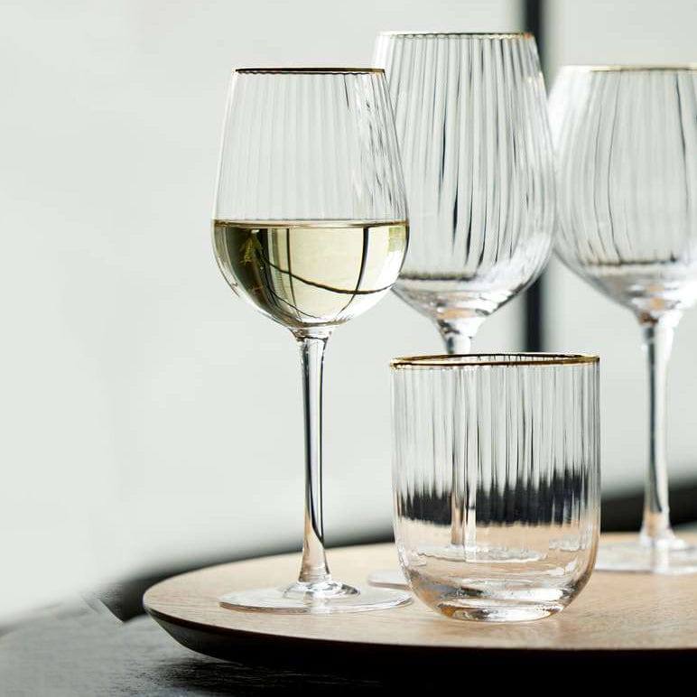 Palermo Gold White Wine Glasses 300ml, Set of 4 - Image 6
