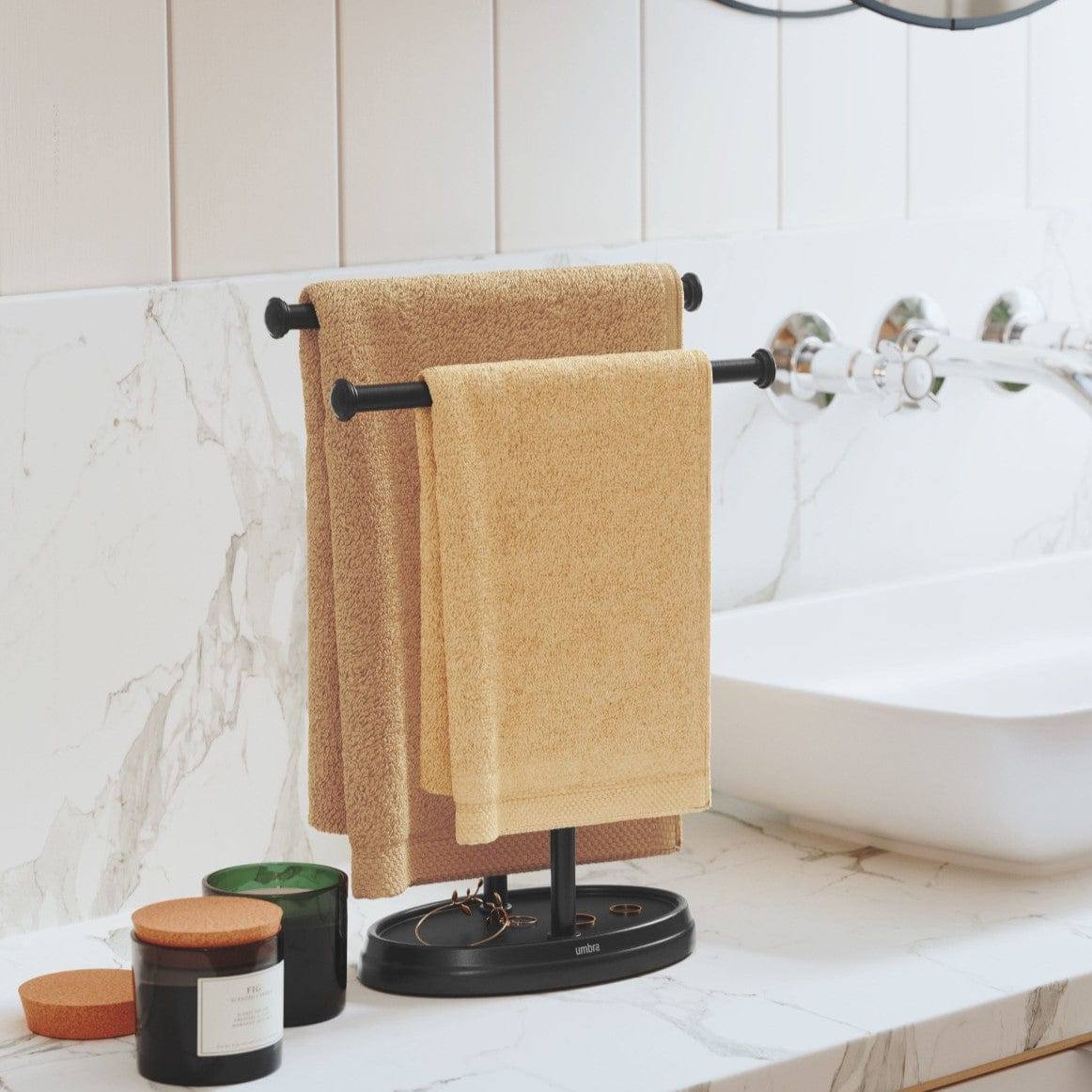 Palm Double Towel Tree - Black - Image 4
