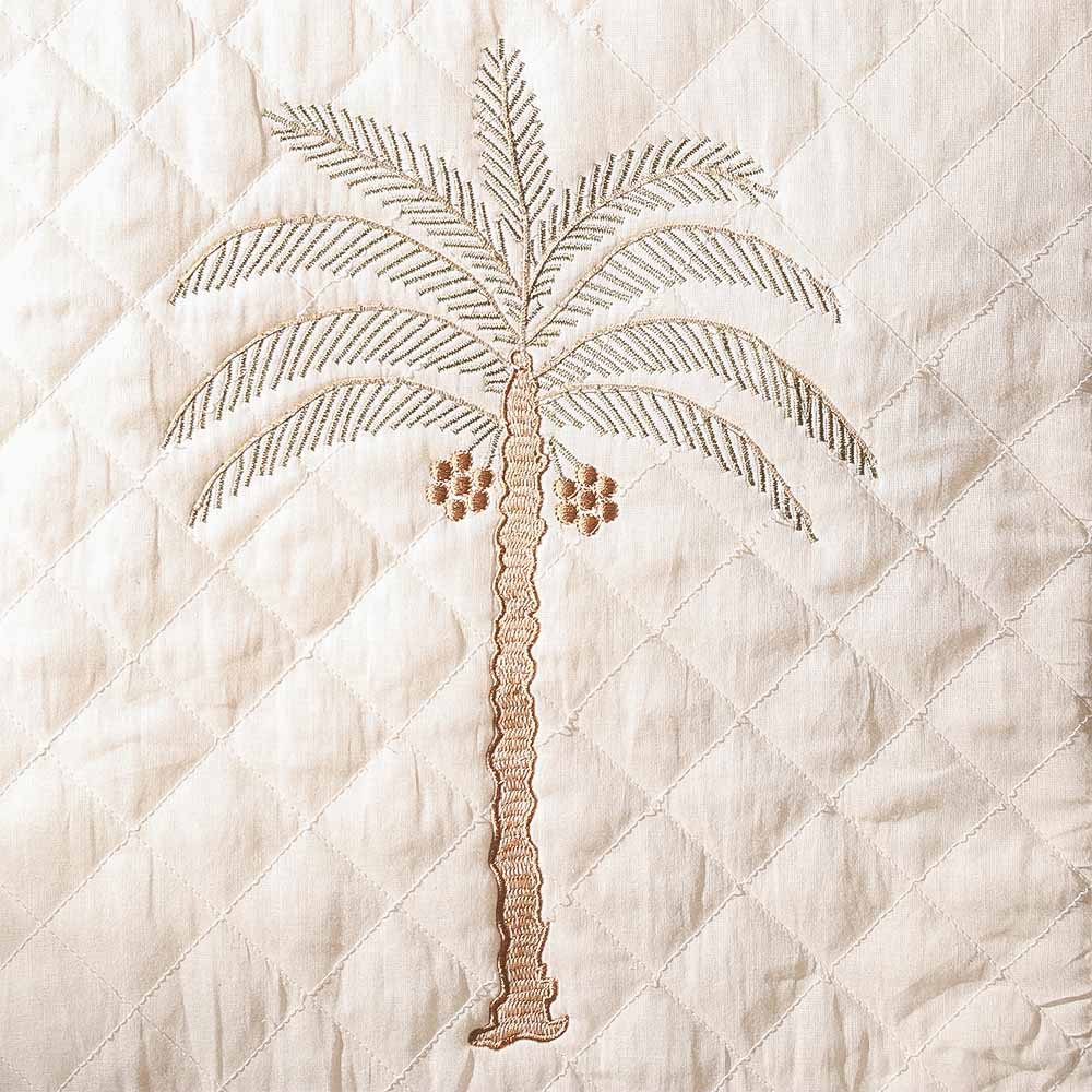 Palm Quilted Table Runner - Off White - Image 4