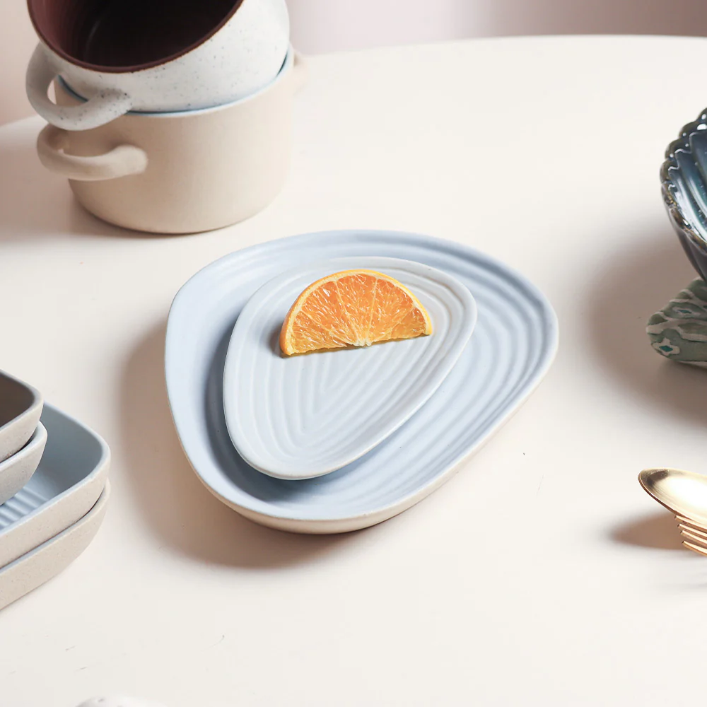 Paros Drop Serving Plate Small - Sky Blue - Image 6