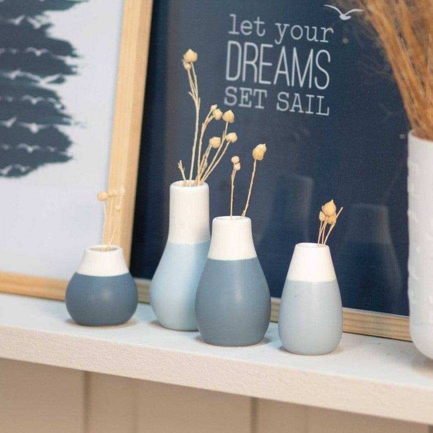 Pastel Mini Vases, Set of 4 - Blue - Image 4