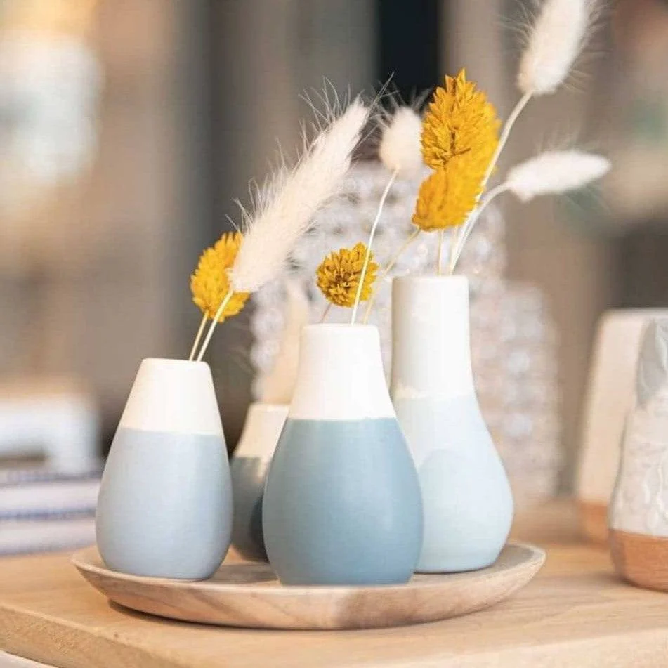 Pastel Mini Vases, Set of 4 - Blue - Image 5