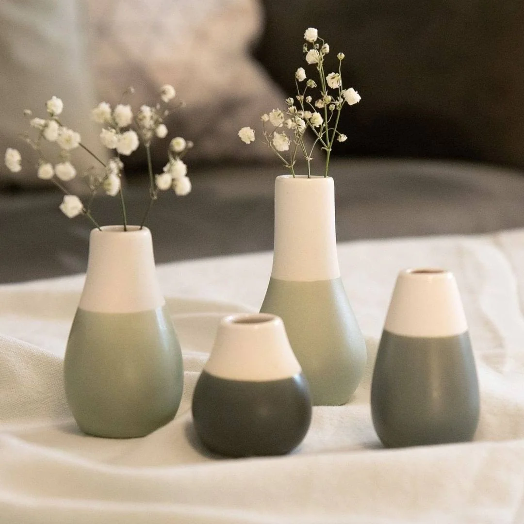 Pastel Mini Vases, Set of 4 - Green - Image 2