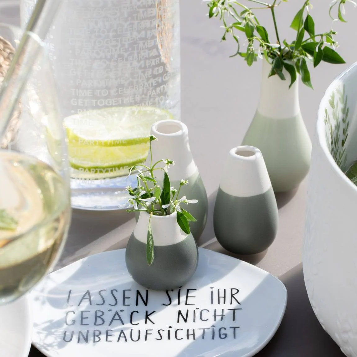 Pastel Mini Vases, Set of 4 - Green - Image 4