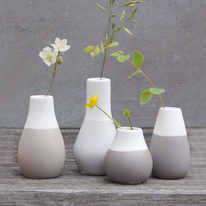 Pastel Mini Vases, Set of 4 - Grey