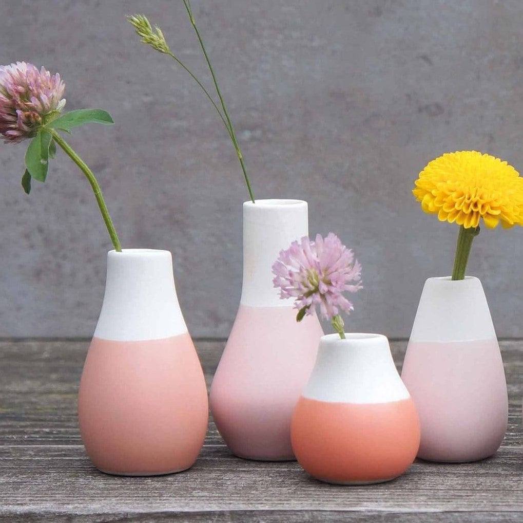 Pastel Mini Vases, Set of 4 - Pink