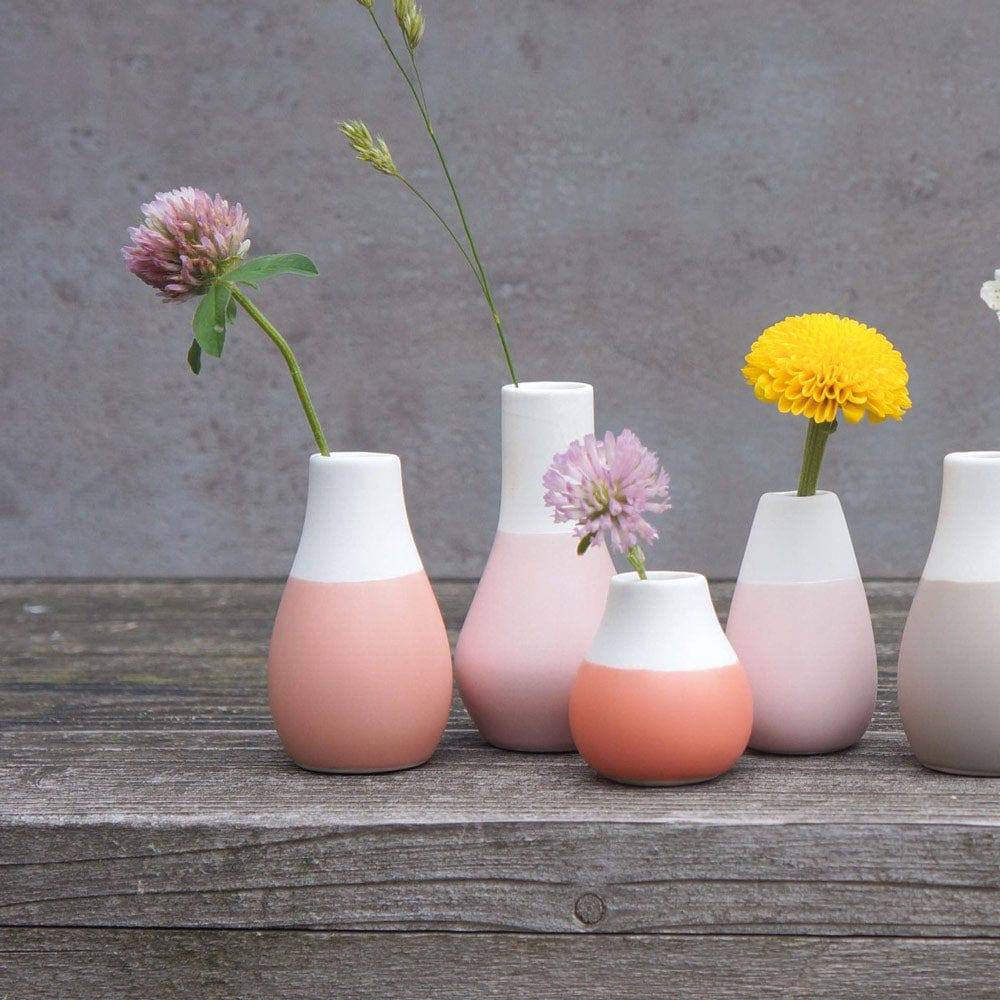 Pastel Mini Vases, Set of 4 - Pink - Image 2