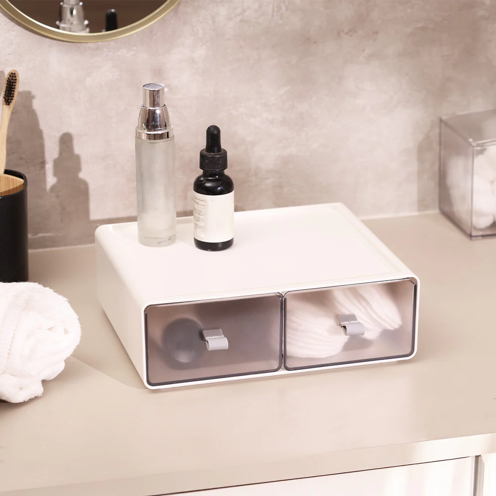 Pax Stackable Duo Slide-out Organiser - White Grey
