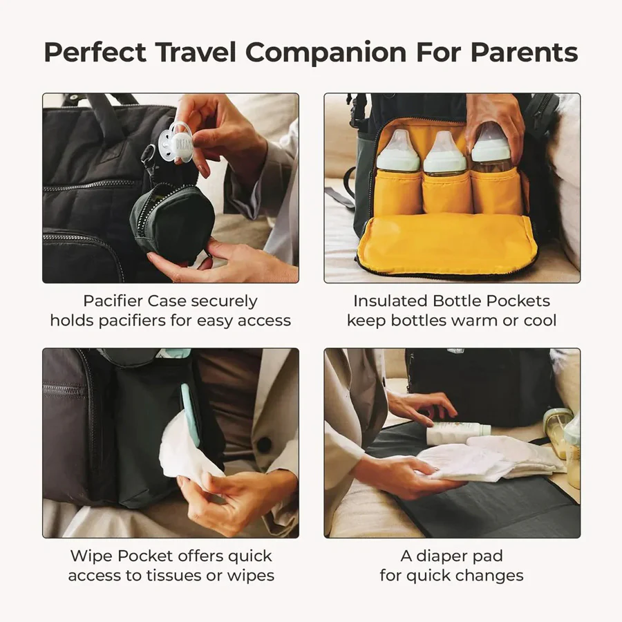 Paz Diaper Backpack 25L - Black - Image 4