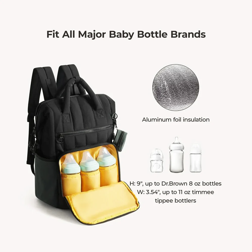 Paz Diaper Backpack 25L - Black - Image 5