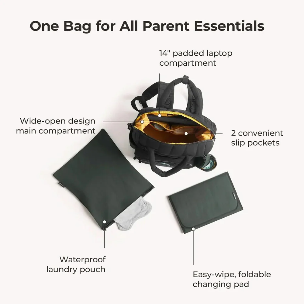 Paz Diaper Backpack 25L - Black - Image 7