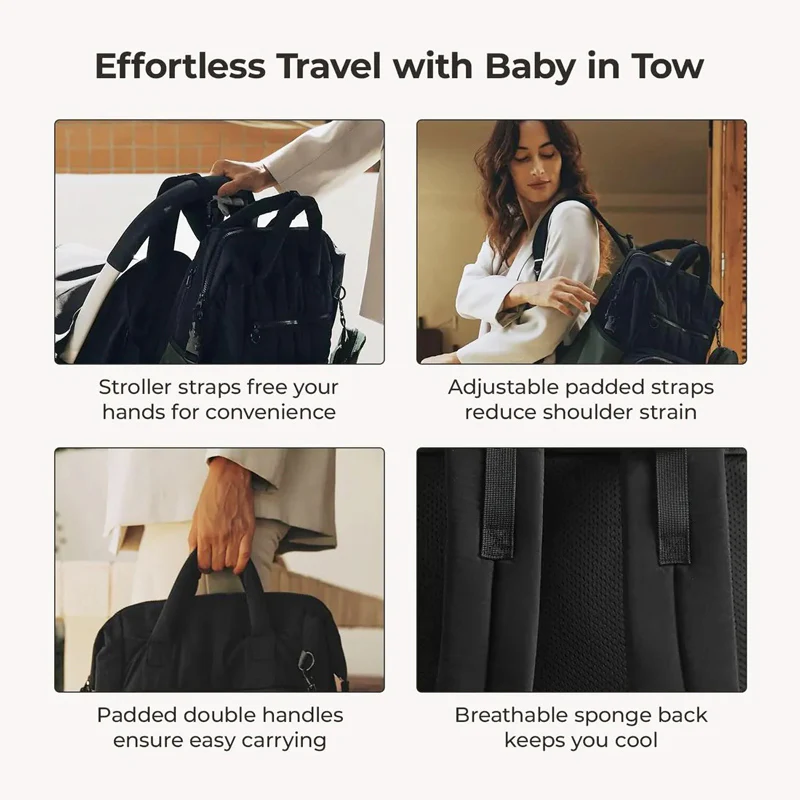 Paz Diaper Backpack 25L - Black - Image 9