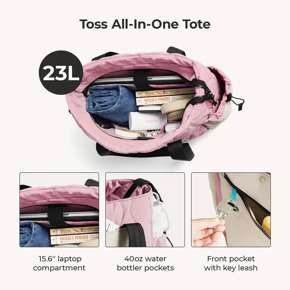 Paz Laptop Tote Bag 23L - Pink - Image 10