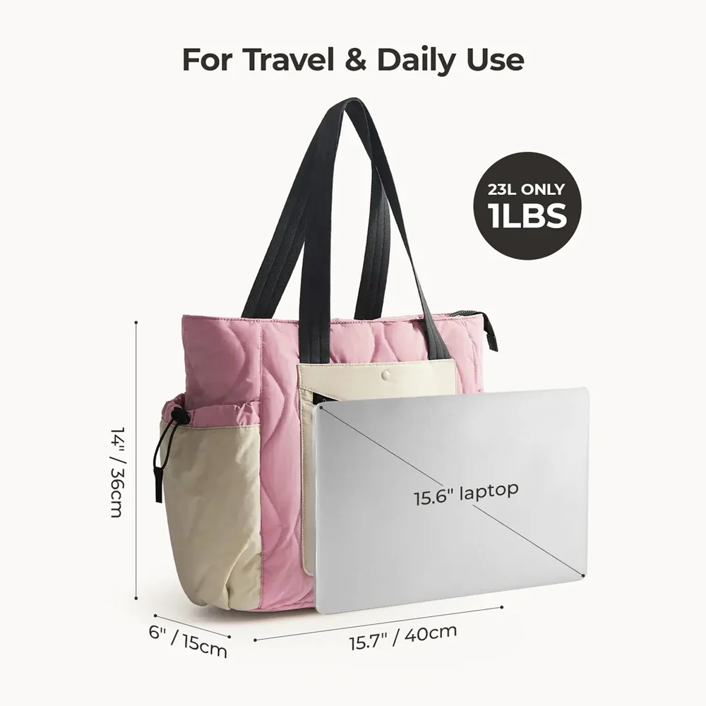 Paz Laptop Tote Bag 23L - Pink - Image 9