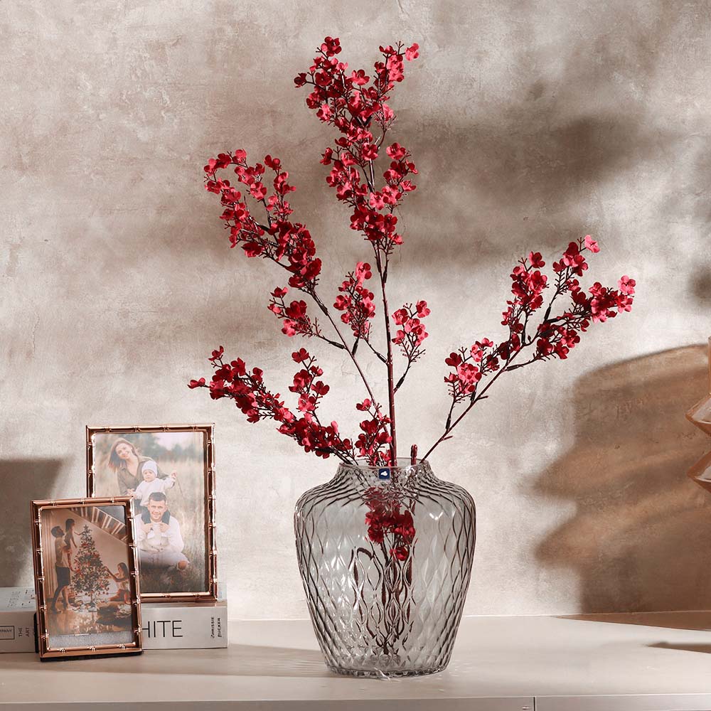 Peach Blossoms Faux Stem - Crimson - Image 6
