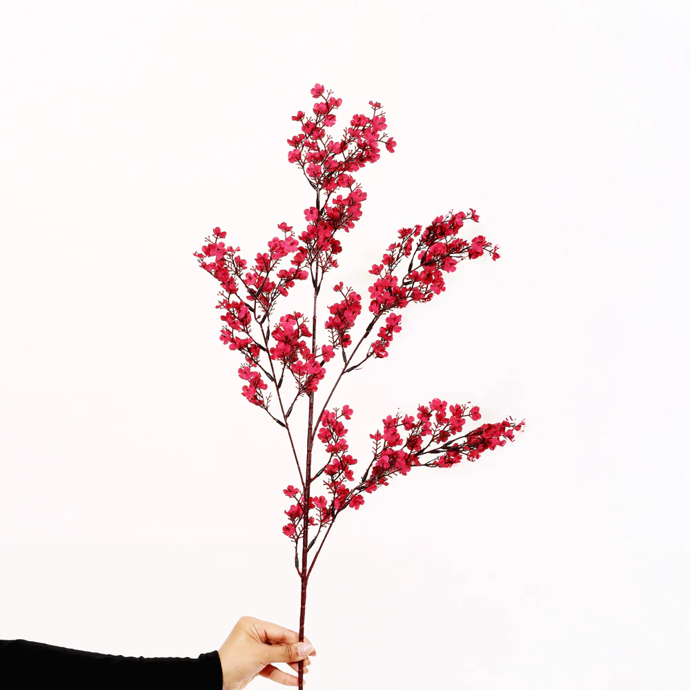 Peach Blossoms Faux Stem - Crimson - Image 9