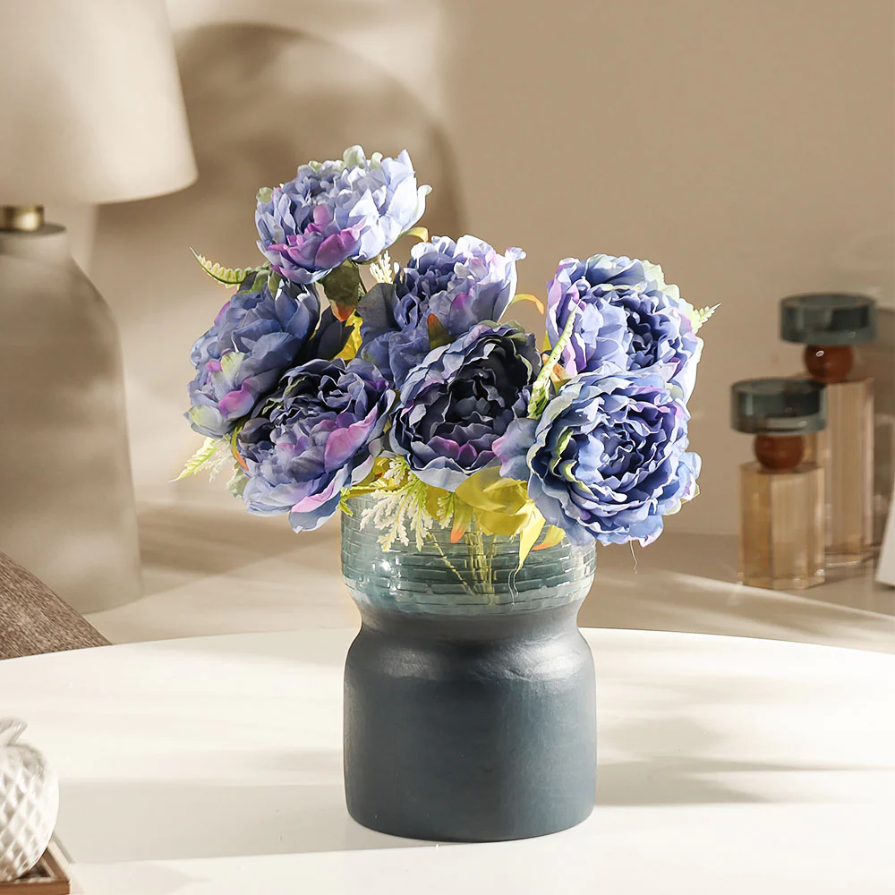 Peonies Faux Stem - Blue Sunset - Image 3