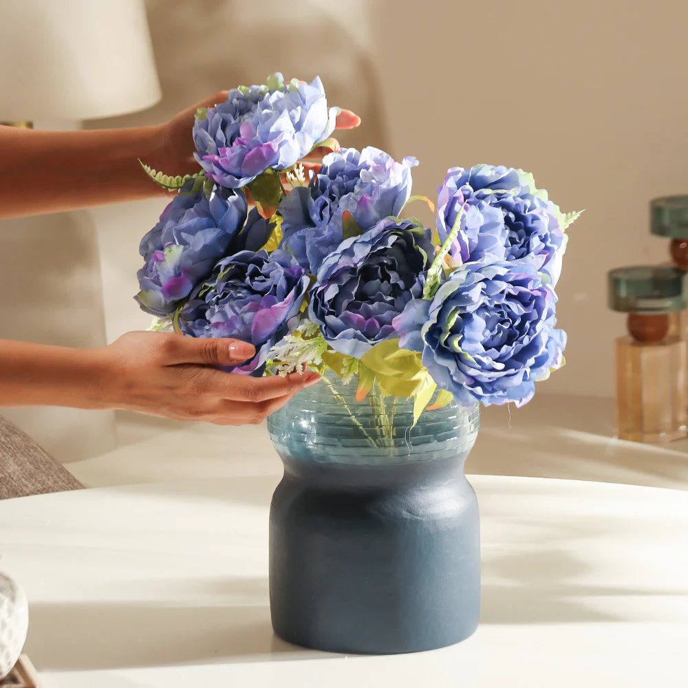 Peonies Faux Stem - Blue Sunset - Image 4