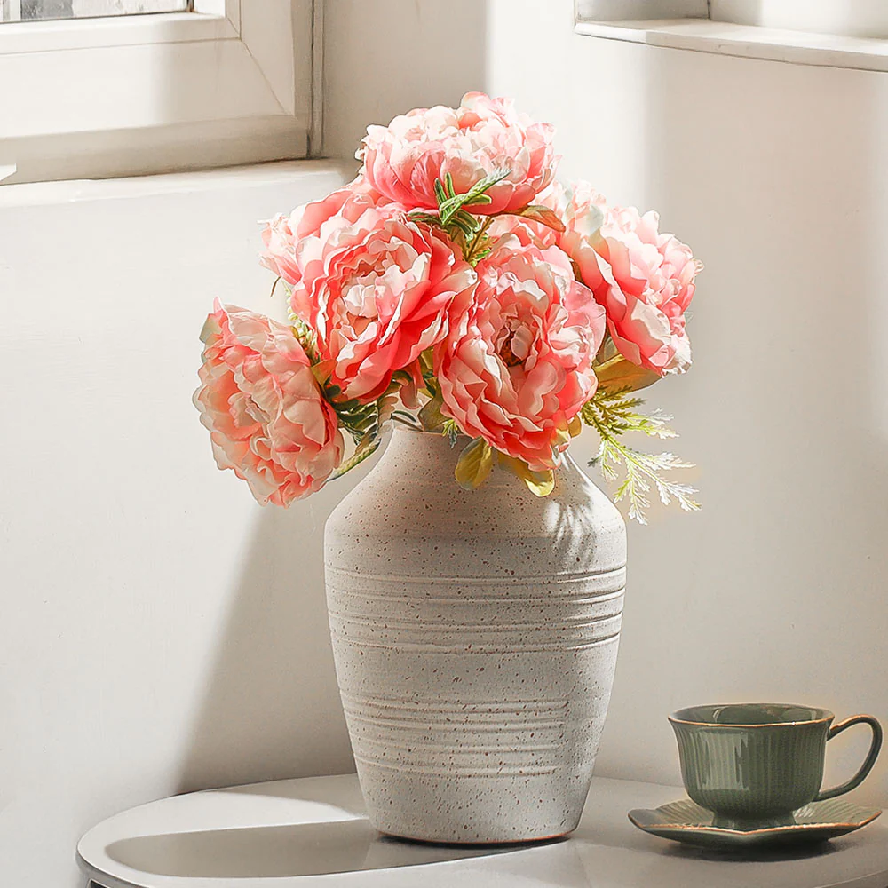 Peonies Faux Stem - Pink Sunrise - Image 2
