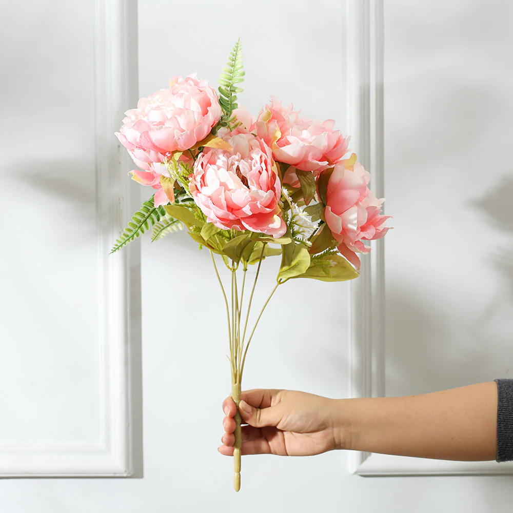 Peonies Faux Stem - Pink Sunrise - Image 3