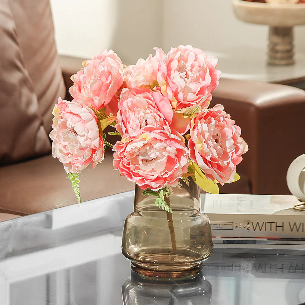Peonies Faux Stem - Pink Sunrise - Image 4