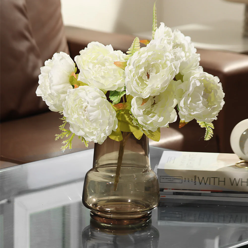 Peonies Faux Stem - White - Image 2