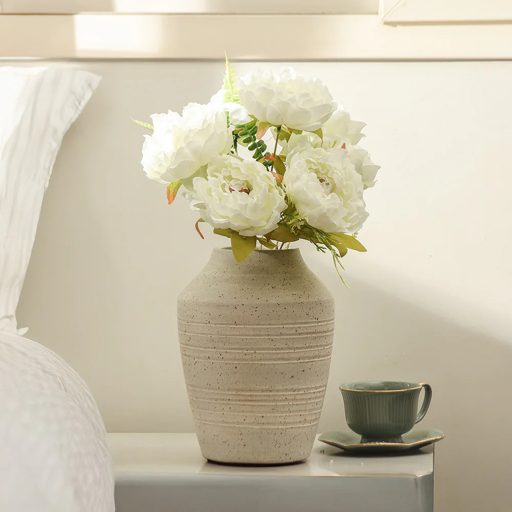 Peonies Faux Stem - White - Image 4