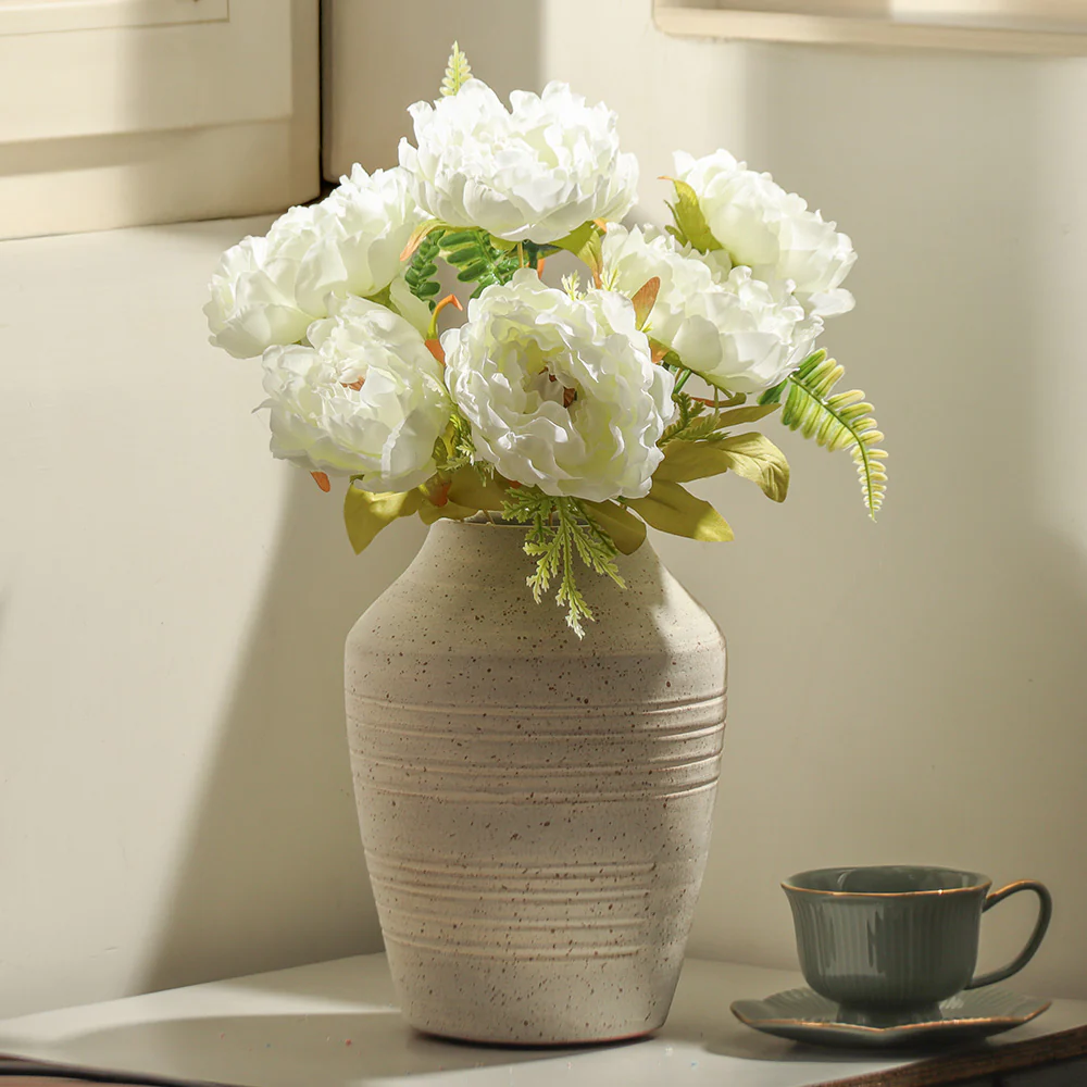 Peonies Faux Stem - White - Image 5