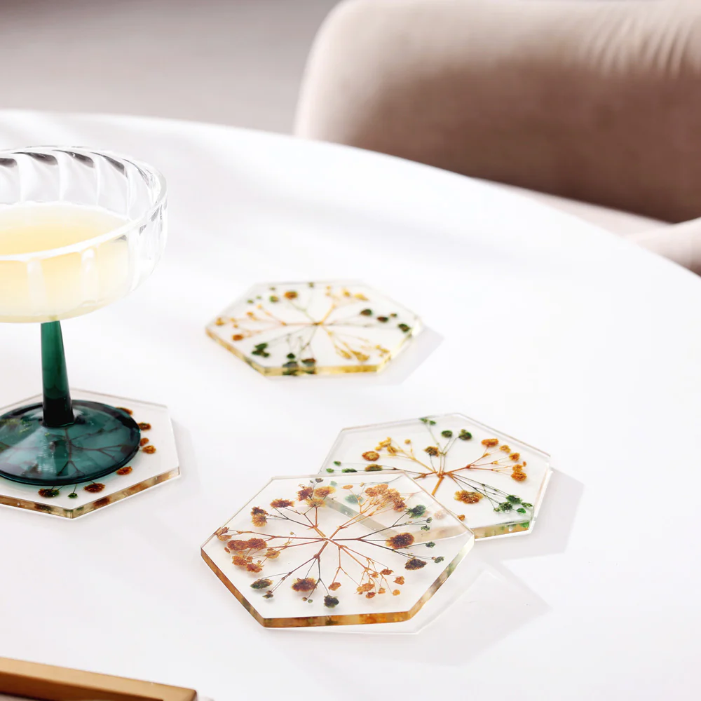 Perfekta Glass Hexagon Coasters, Set of 4 - Image 2