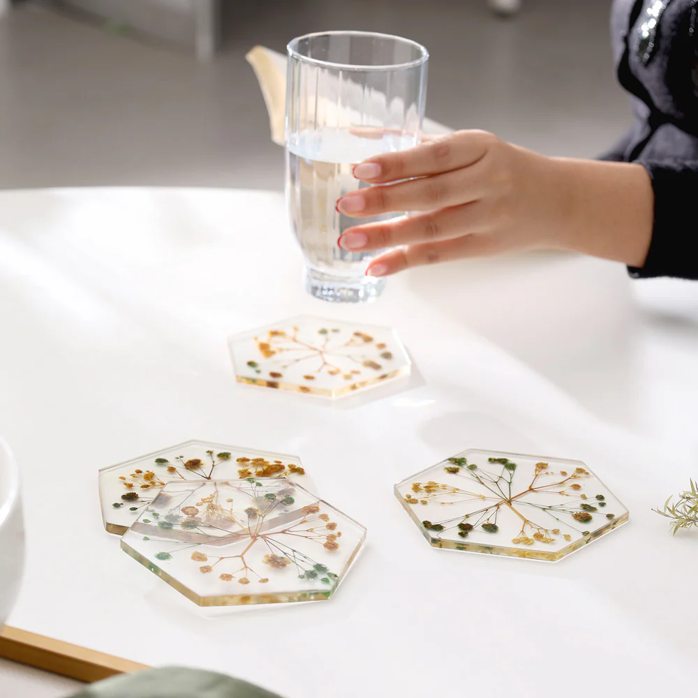 Perfekta Glass Hexagon Coasters, Set of 4 - Image 3