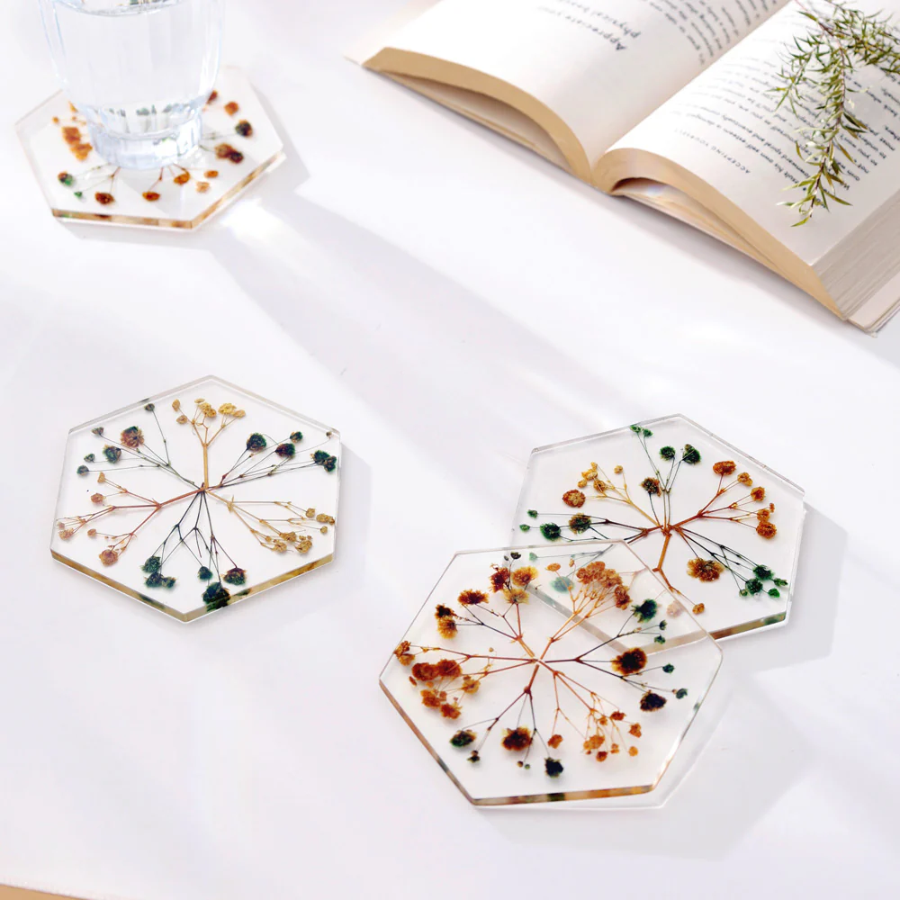 Perfekta Glass Hexagon Coasters, Set of 4 - Image 4