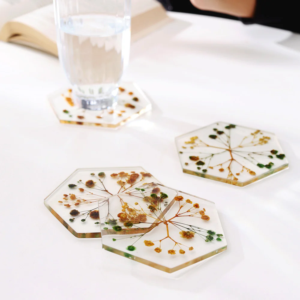 Perfekta Glass Hexagon Coasters, Set of 4 - Image 5