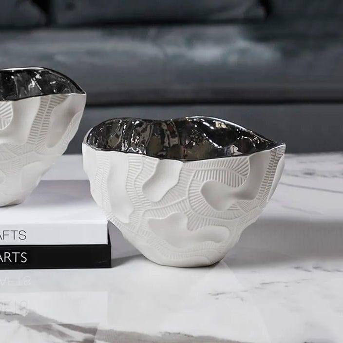 Petra Textured Bowl - White Silver - Image 6