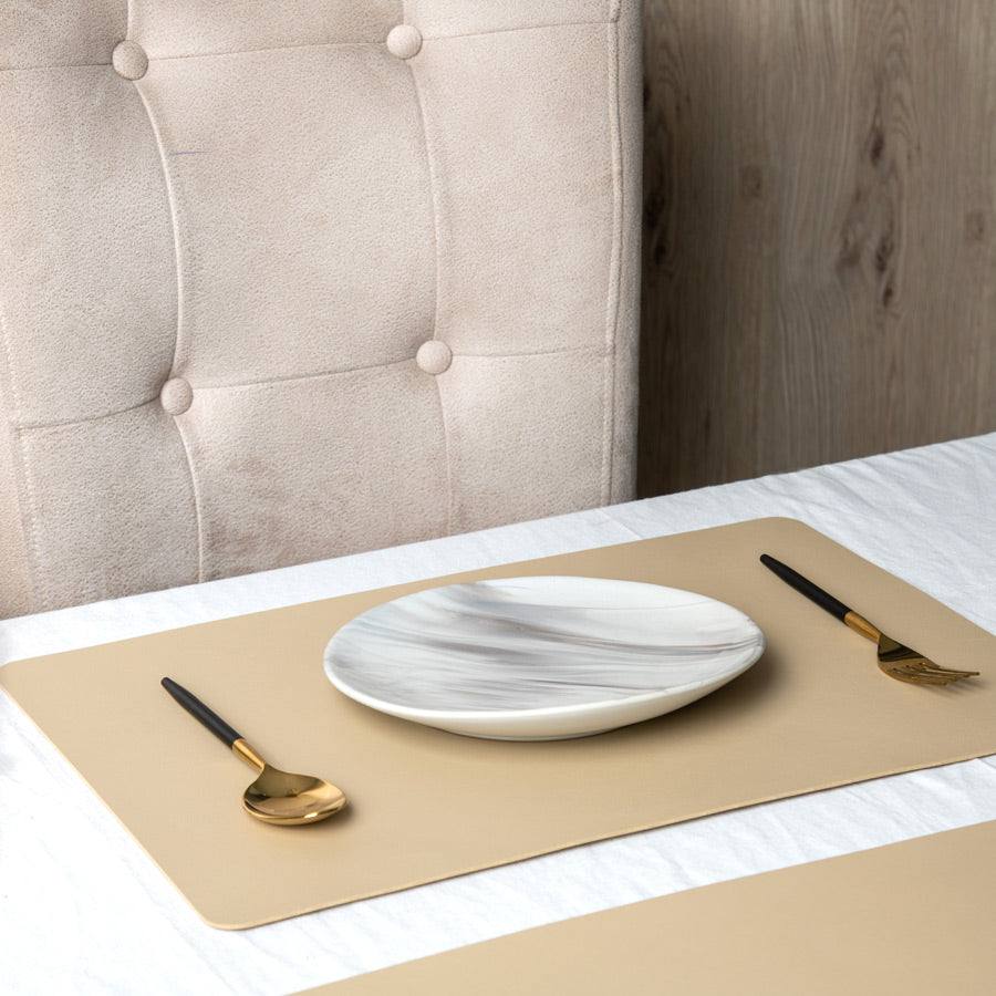 Phylo Rectangular Placemats, Set of 6 - Beige - Image 2