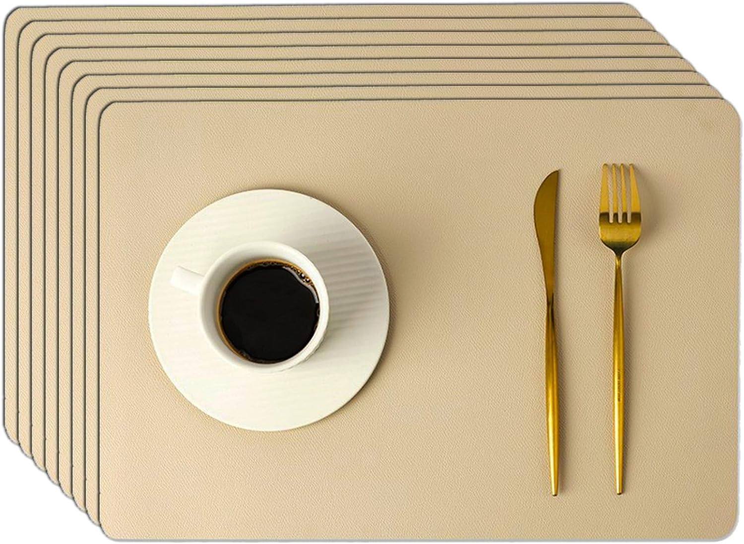 Phylo Rectangular Placemats, Set of 6 - Beige - Image 4