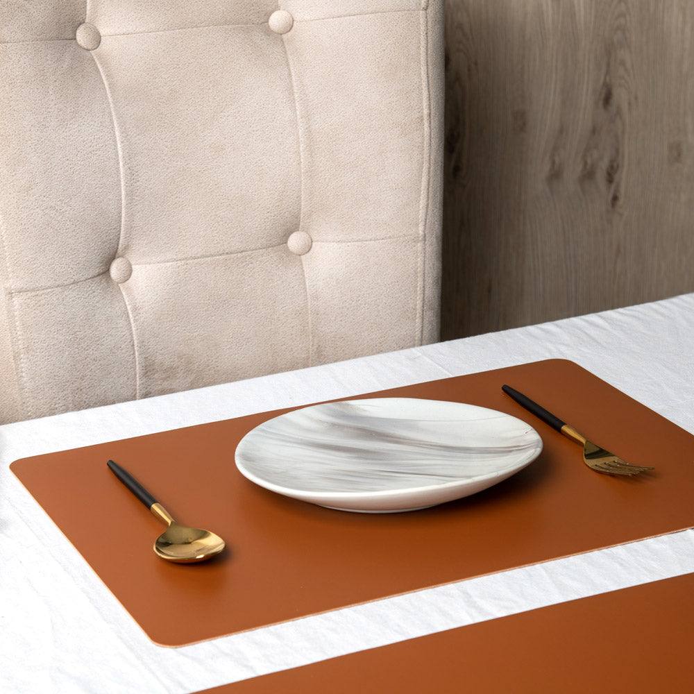 Phylo Rectangular Placemats, Set of 6 - Dark Brown - Image 2