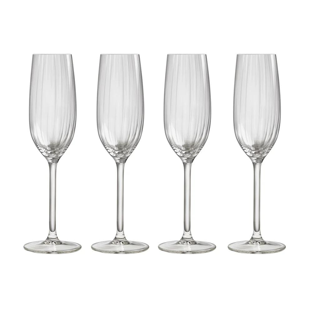 Plisse Champagne Glasses 210ml, Set of 4 - Image 3